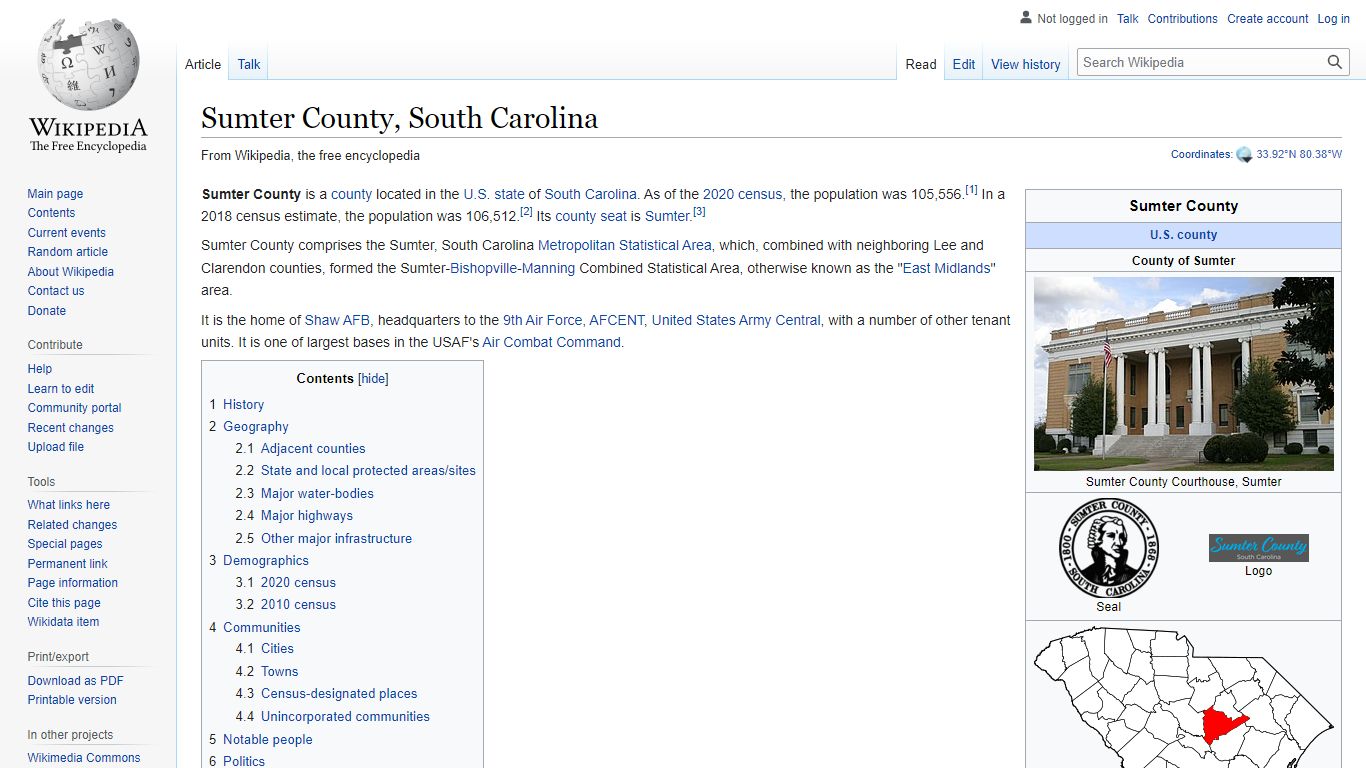 Sumter County, South Carolina - Wikipedia