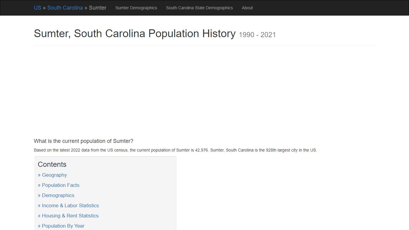 Sumter, South Carolina Population History | 1990 - 2021